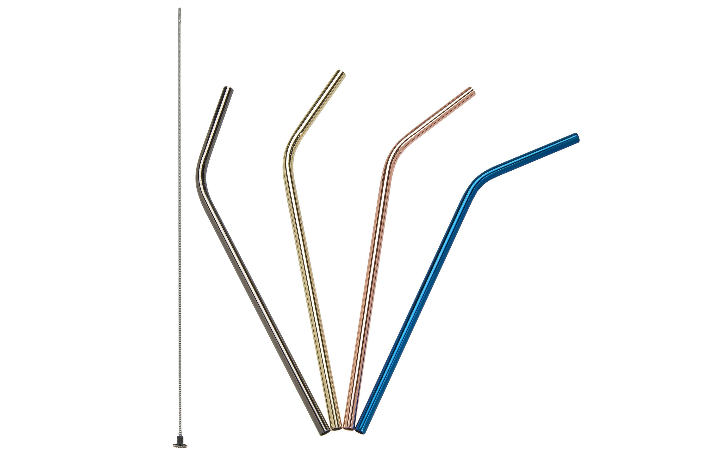 Lurch Strohhalm gebogen 4 Stück, Mehrfarbig