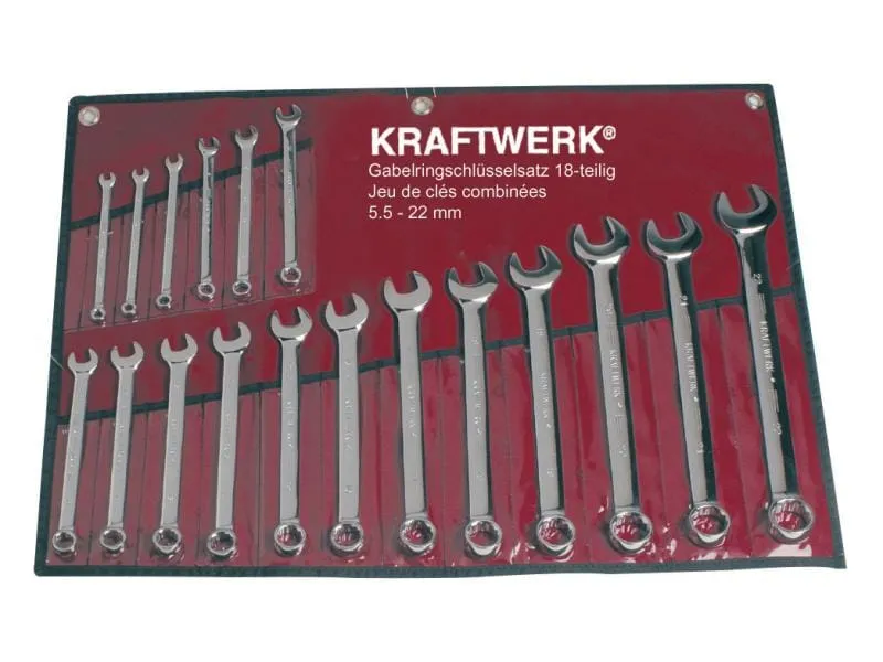 Kraftwerk Ringgabelschlüssel-Set 18-teilig Kraftwerk Ringgabelschlüssel-Set 18-teilig
