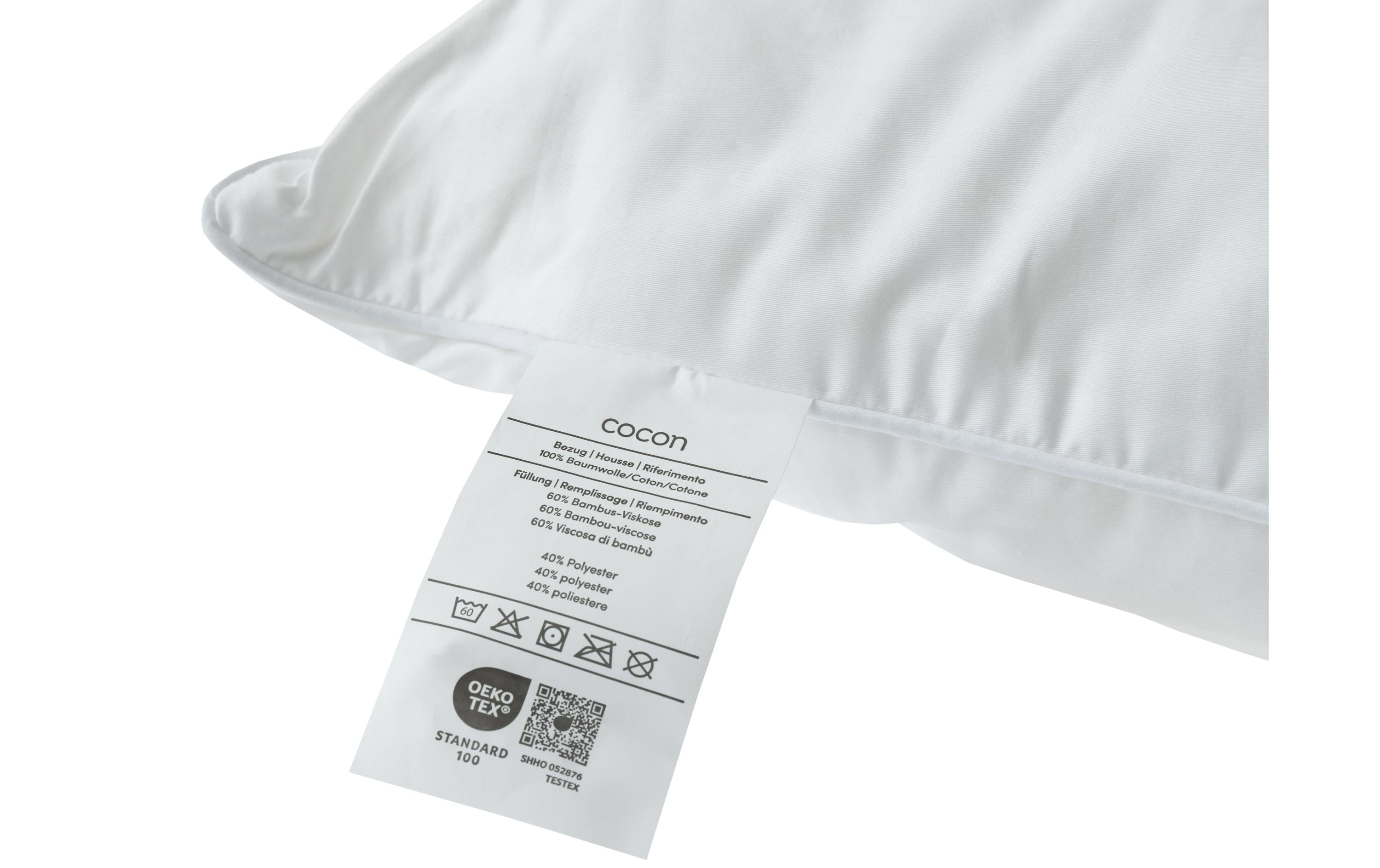 COCON Klassisches Kopfkissen Bambus, 50 x 70 cm