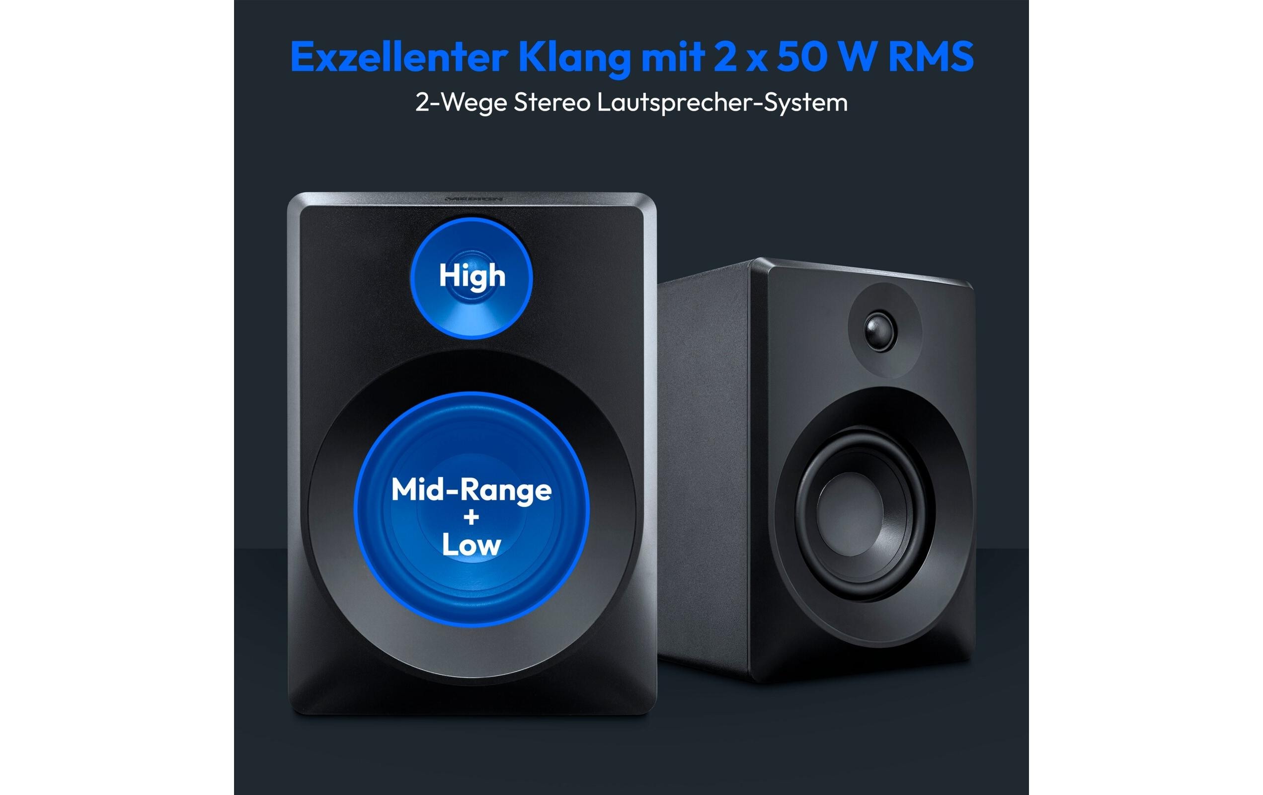 Medion Regallautsprecher Paar LIFE P61925 Schwarz