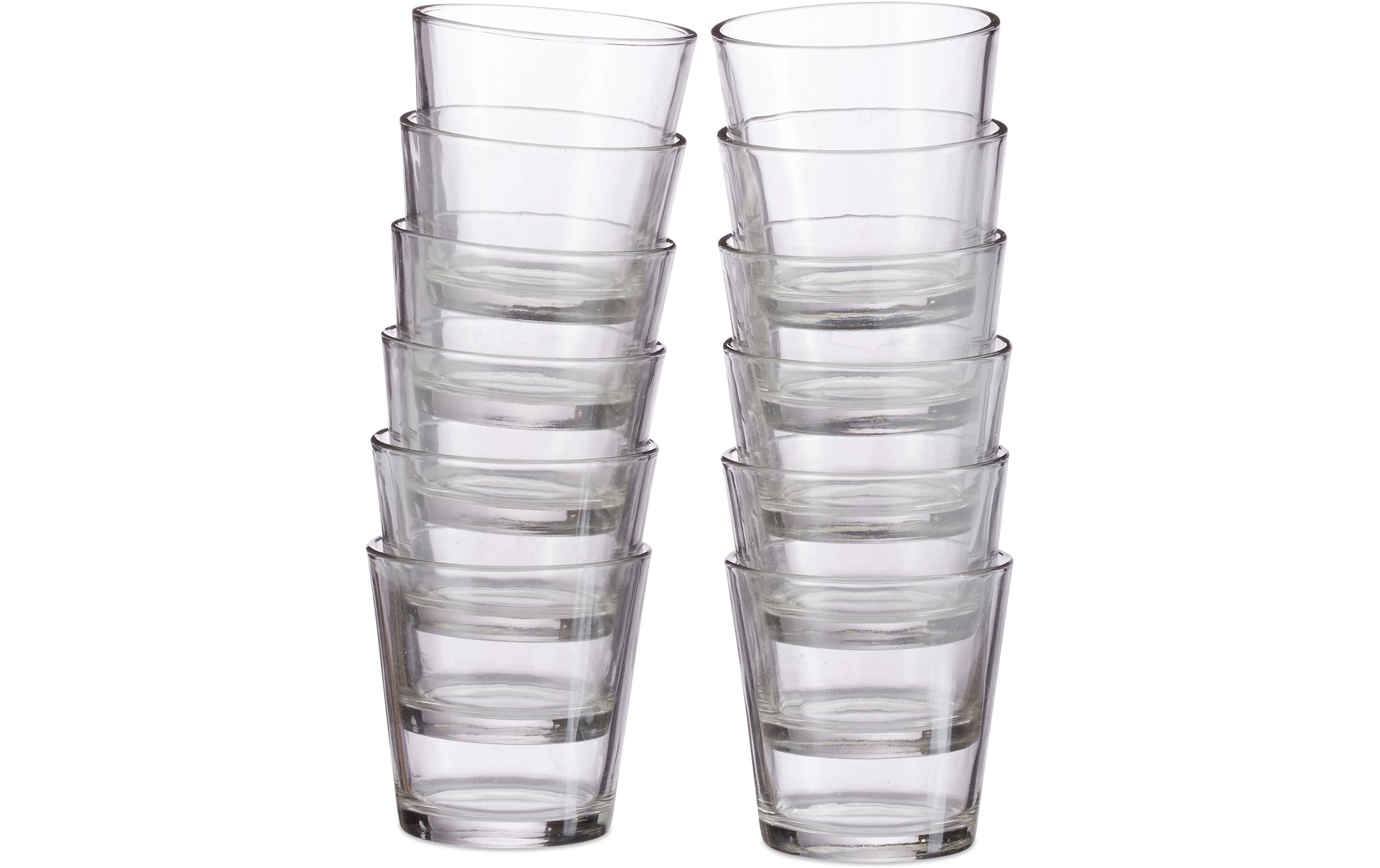 relaxdays Teelichthalter 12 Stück, Transparent