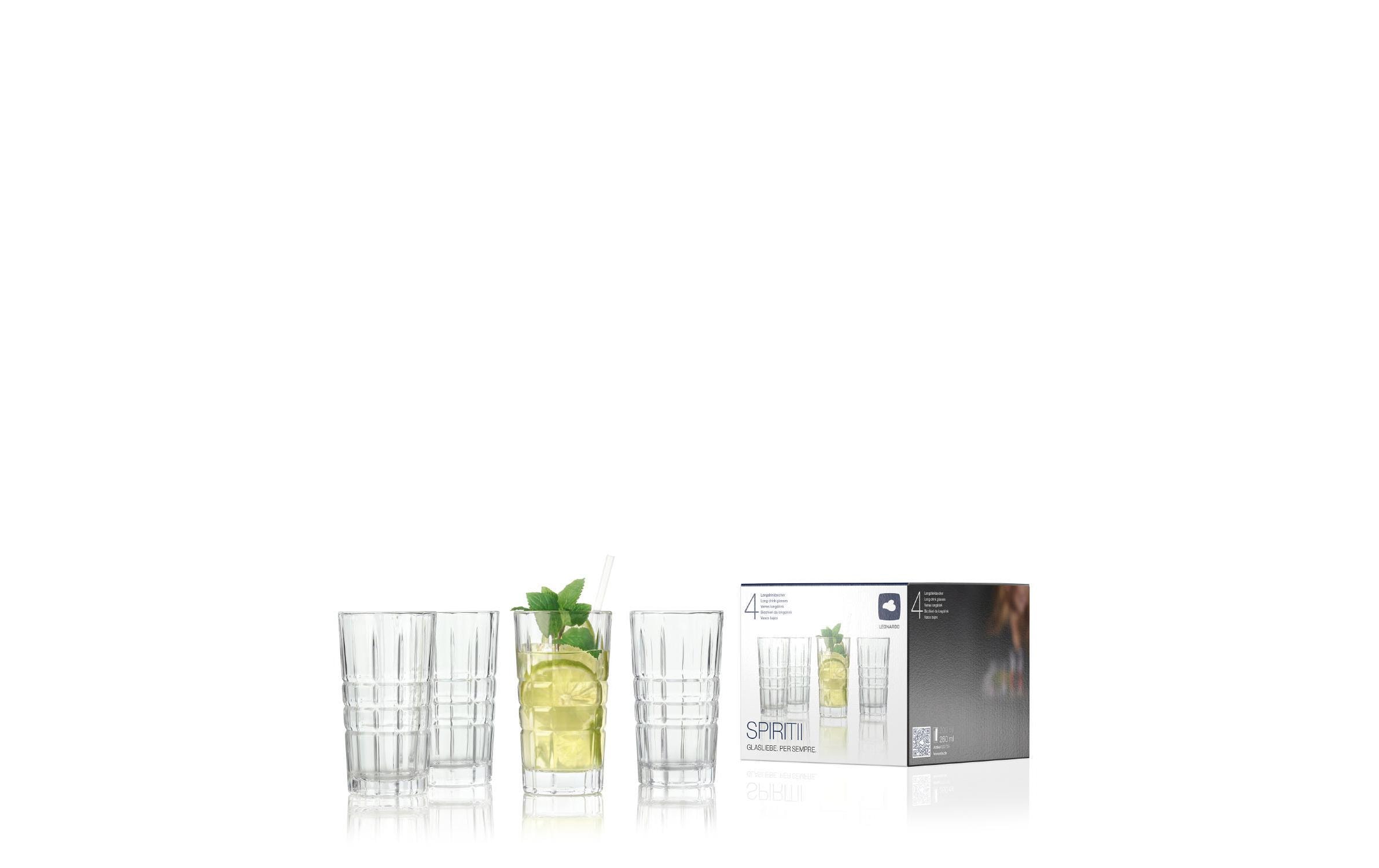 Leonardo Longdrinkglas Spiritii 260 ml, 4 Stück, Transparent