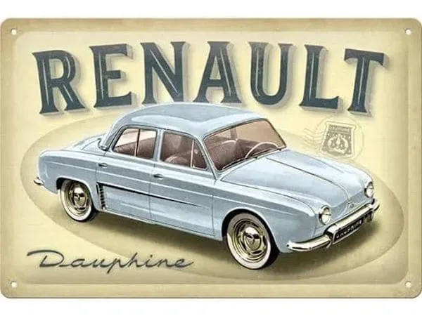 Nostalgic Art Schild Renault Dauphine Beige Nostalgic Art Schild Renault Dauphine Beige