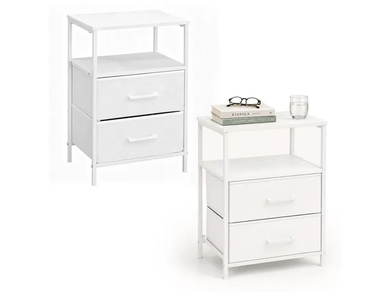 relaxdays Nachttisch 38 x 61 cm, Weiss relaxdays Nachttisch 38 x 61 cm, Weiss