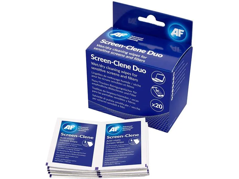AF Reinigungsmaterial Bildschirmreiniger Screen-Clene-Duo je 20 Stück AF Reinigungsmaterial Bildschirmreiniger Screen-Clene-Duo je 20 Stück