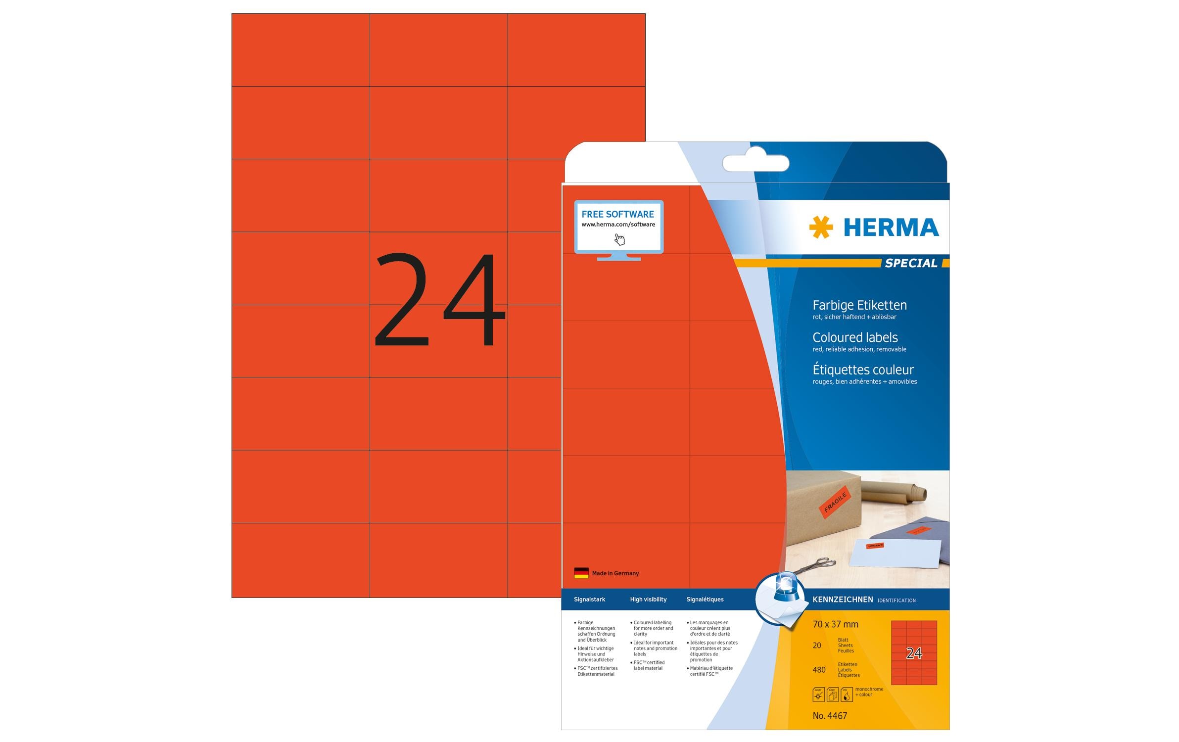 HERMA Universal-Etiketten 7 x 3.7 cm, 480 Etiketten,