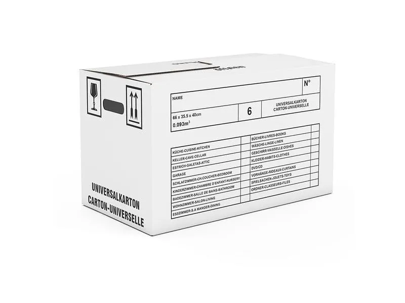 Antalis Umzugsbox 66 x 36 x 40 cm 10 Stück, Weiss