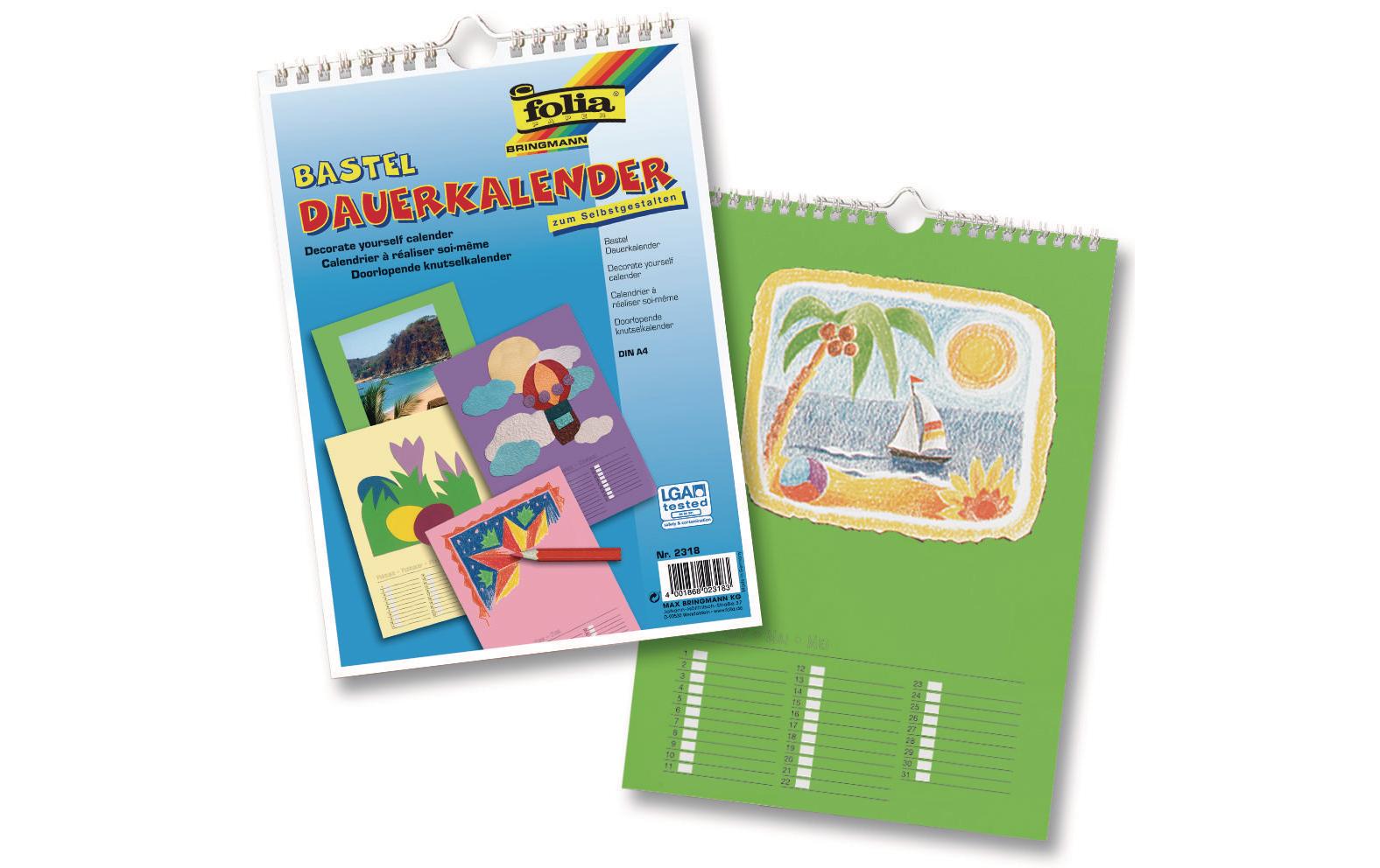 Folia Dauerkalender A4, Mehrfarbig Folia Dauerkalender A4, Mehrfarbig