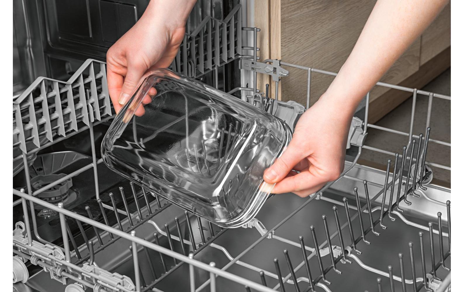 GOURMETmaxx Auflaufform für Heissluft-Fritteusen Eckig, Transparent