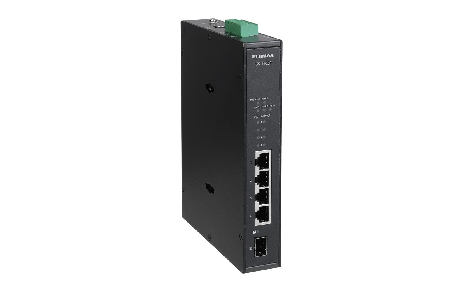 Edimax Pro Rail PoE+ Switch IGS-1105P 5 Port