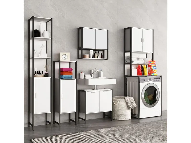 VCM Badezimmerregal Edino 33 x 114 cm, Weiss VCM Badezimmerregal Edino 33 x 114 cm, Weiss