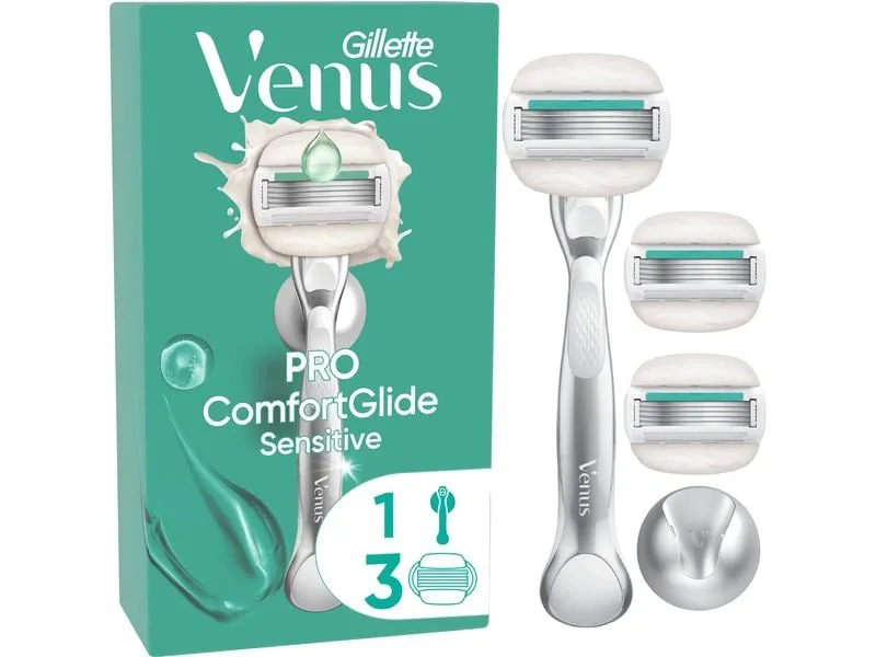 Gillette Venus Damenrasierer Pro ComfortGlide Sensitive 3er + Handstück