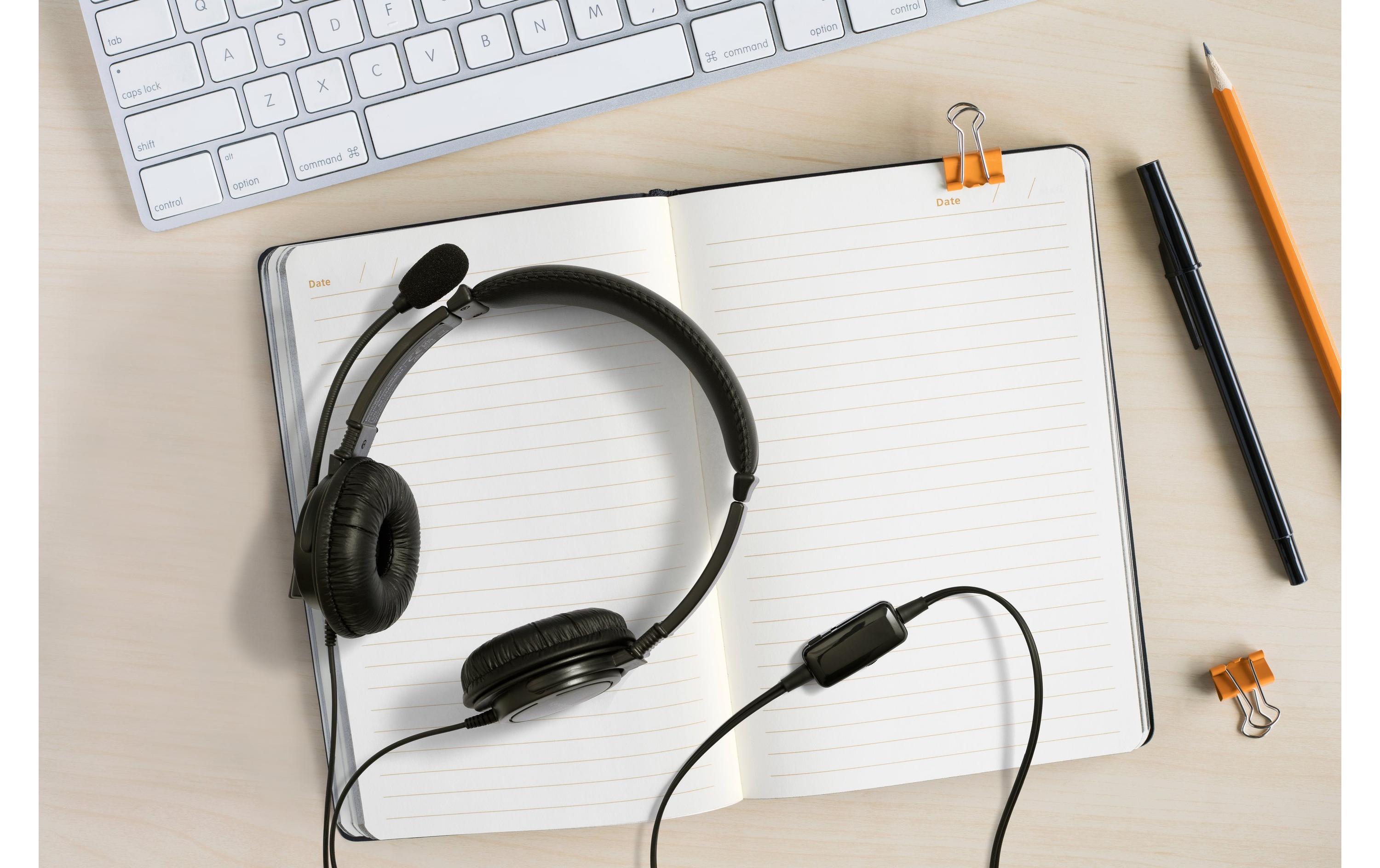 Kensington USB HiFi-Kopfhörer mit Mikrofon und Lautstärkeregler