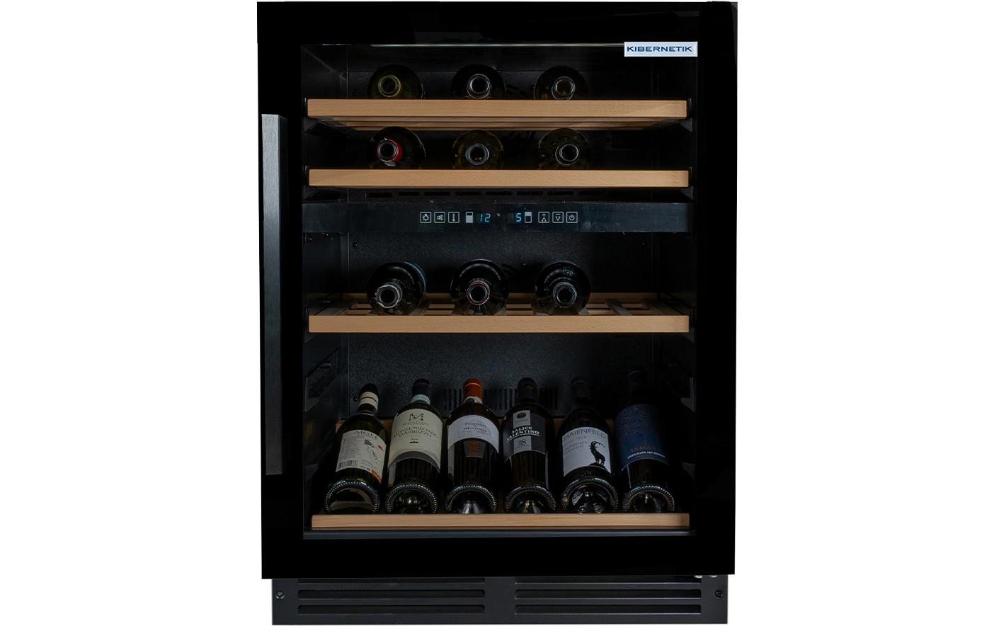 Kibernetik Einbau Weinklimaschrank WKE 46 Schwarz, Rechts, Wechselbar