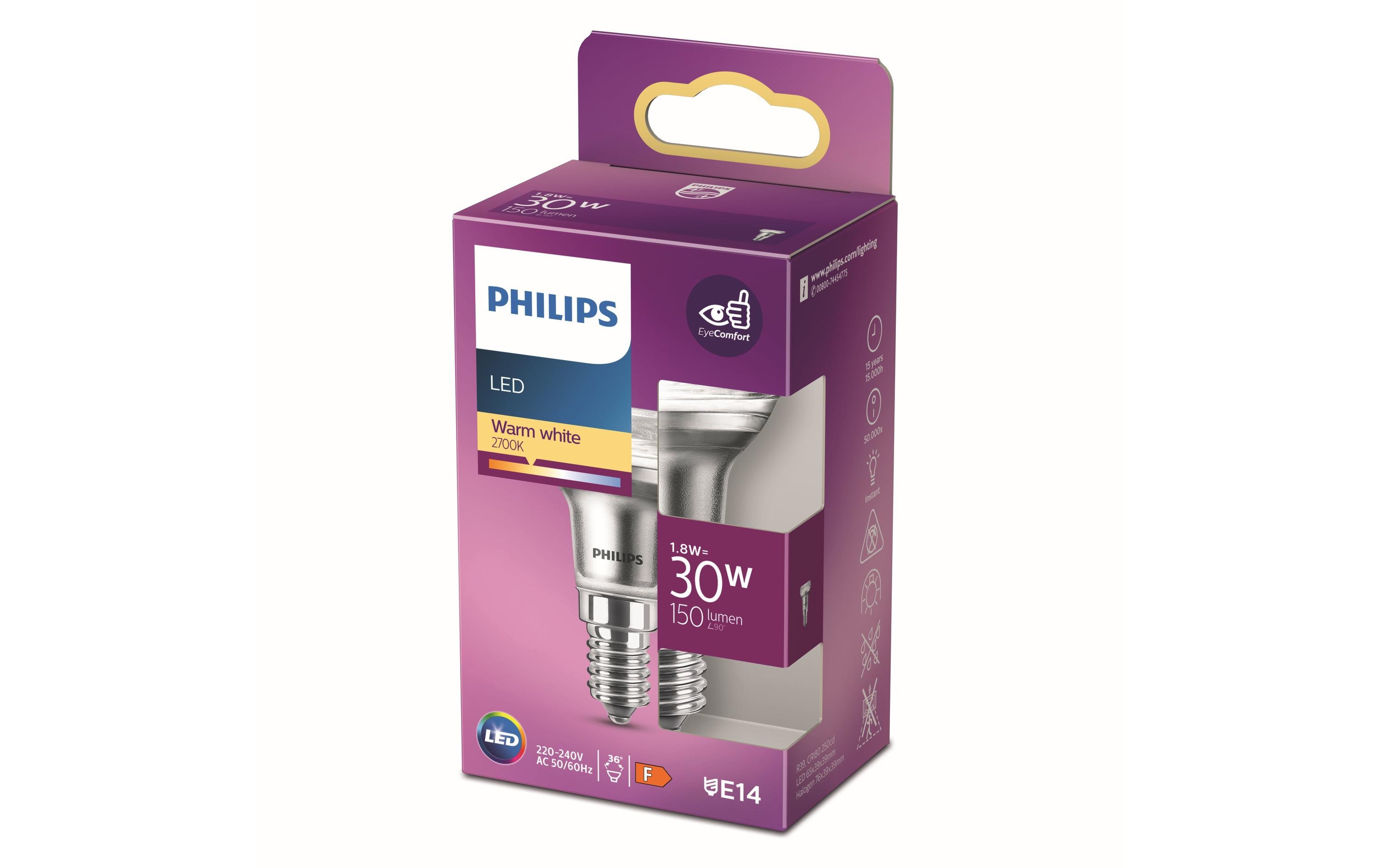 Philips Lampe LEDcla 30W E14 R39 WW ND 36D