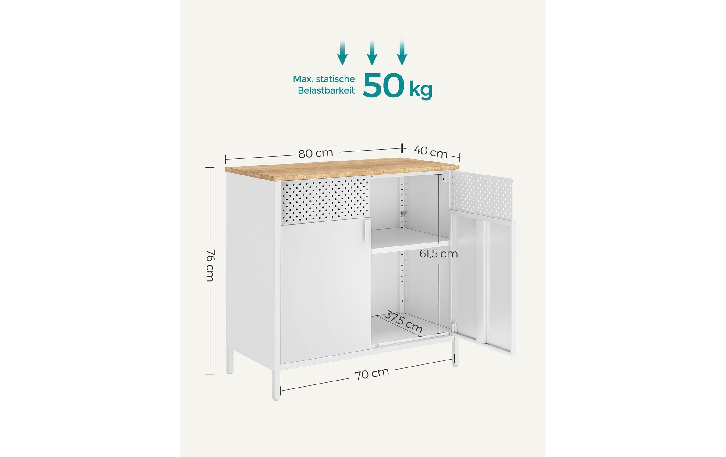 Songmics Kommode Ablageschrank 80 x 40 x 76 cm
