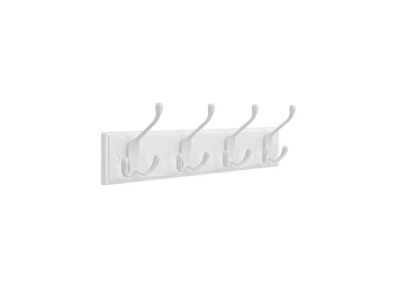 Songmics Garderobe mit 4 Haken 40 cm x 11 cm, Weiss