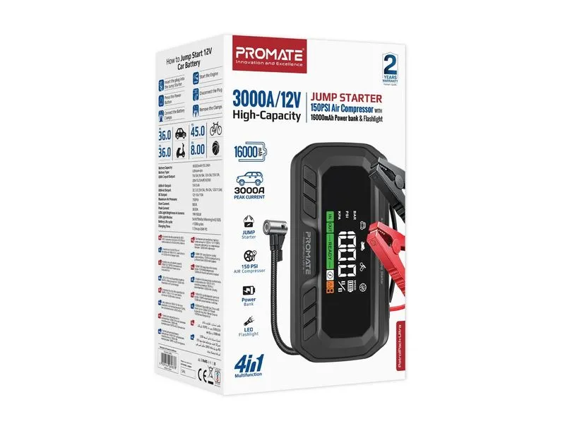 Promate PatrolPack-Ultra 4-in-1 mit Kompressor Promate PatrolPack-Ultra 4-in-1 mit Kompressor