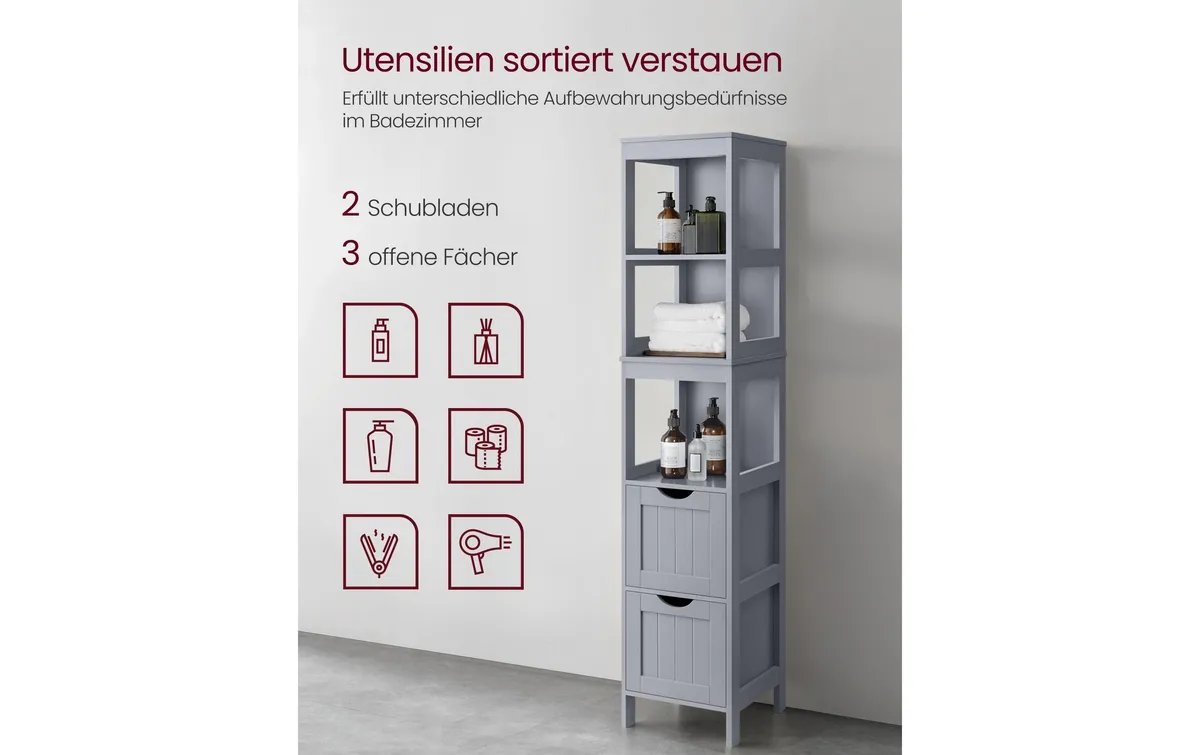 VASAGLE Kommode in Landhausstil 30 x 141.5 cm, Grau VASAGLE Kommode in Landhausstil 30 x 141.5 cm, Grau