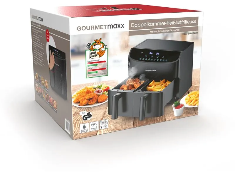 GOURMETmaxx Heissluft-Fritteuse 6 kg, Schwarz GOURMETmaxx Heissluft-Fritteuse 6 kg, Schwarz
