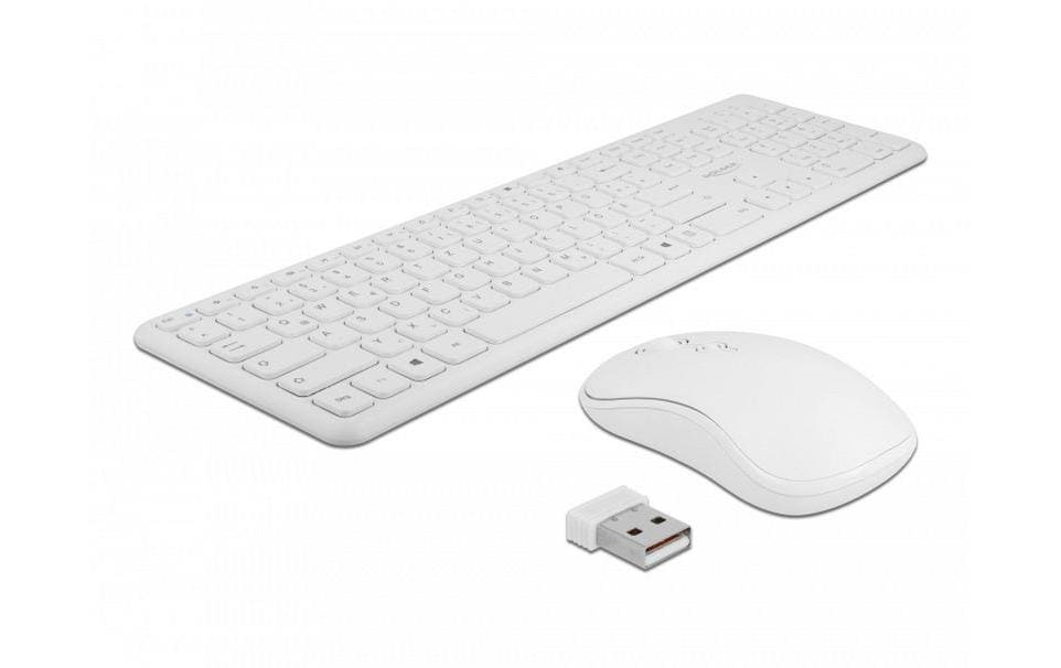 Delock Tastatur-Maus-Set 12703 Wireless Weiss Delock Tastatur-Maus-Set 12703 Wireless Weiss