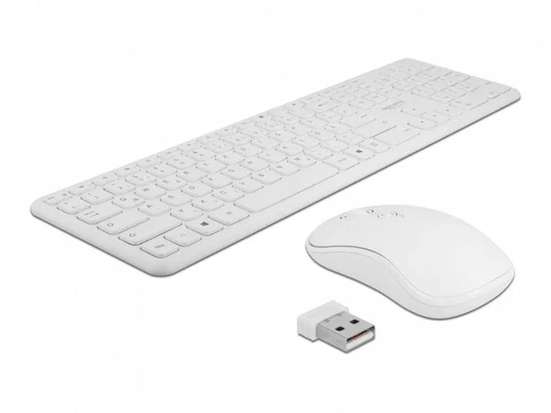 Delock Tastatur-Maus-Set 12703 Wireless Weiss Delock Tastatur-Maus-Set 12703 Wireless Weiss