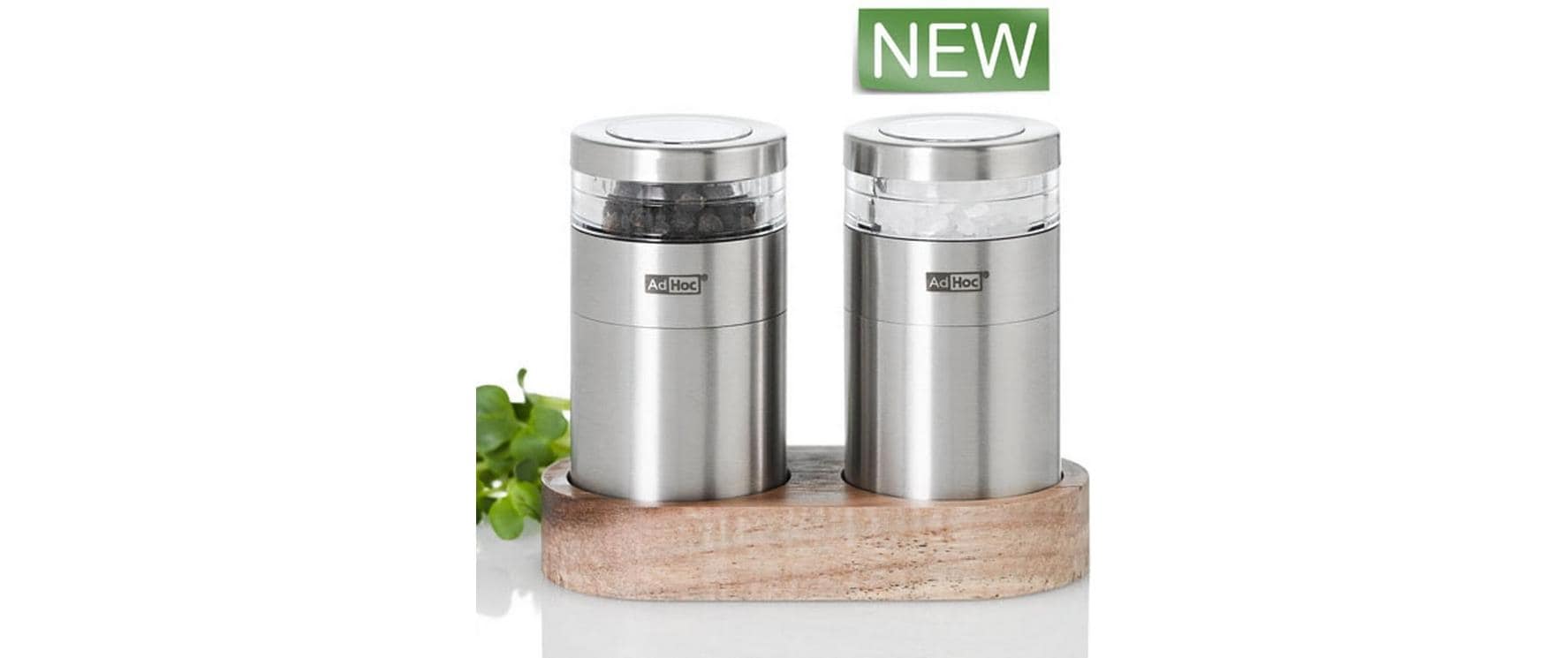 AdHoc Salz- und Pfeffermühle Menage Molto 9.5 cm, Silber