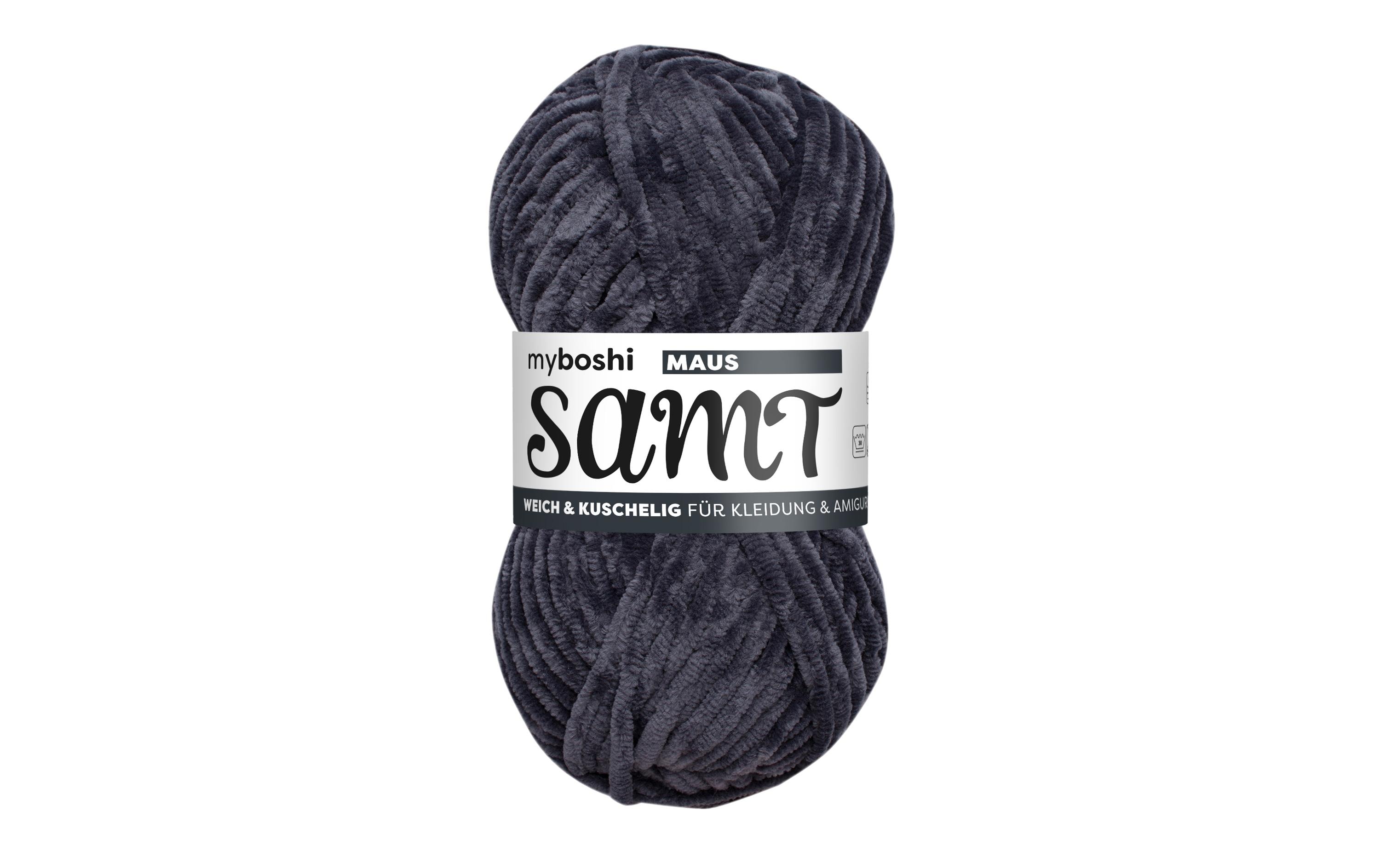 myBoshi Wolle Chenille Samt Maus 100 g, 100 m