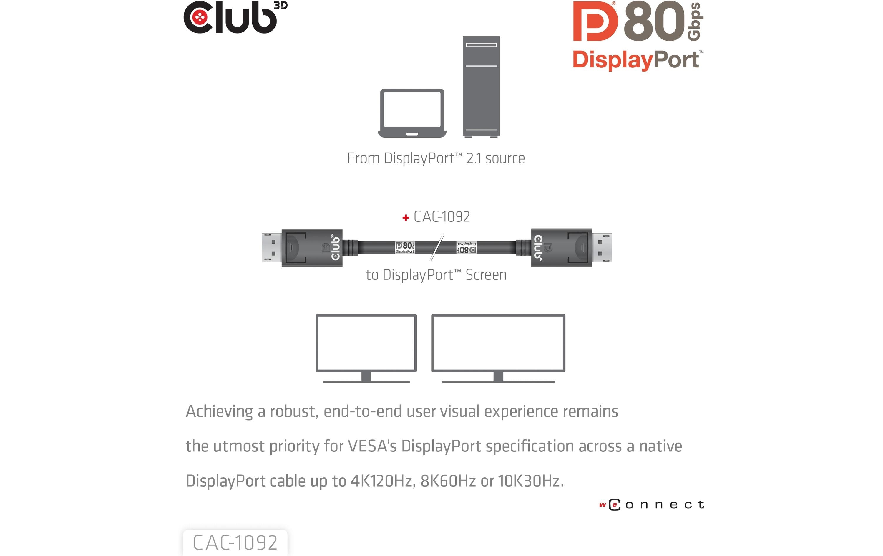 Club 3D Kabel CAC-1092 DisplayPort - DisplayPort, 1.6 m