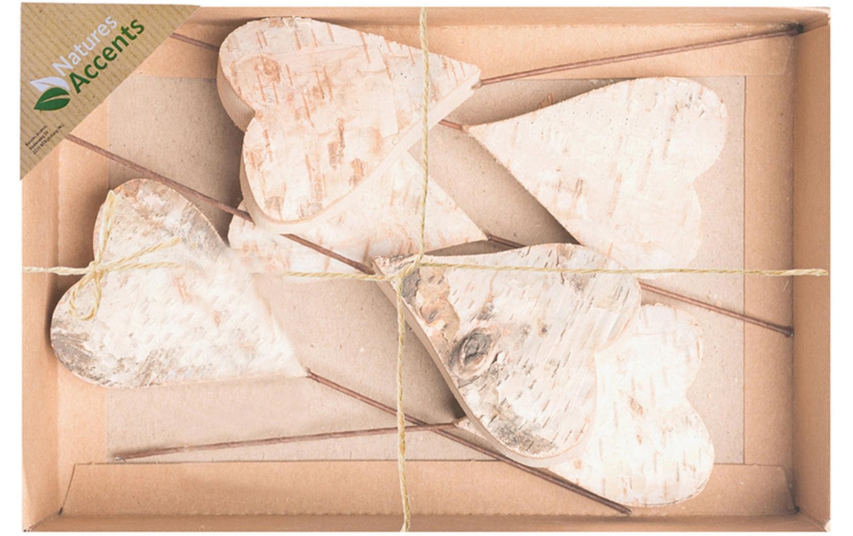 CHALET Deko Birkenherze 6 Stück