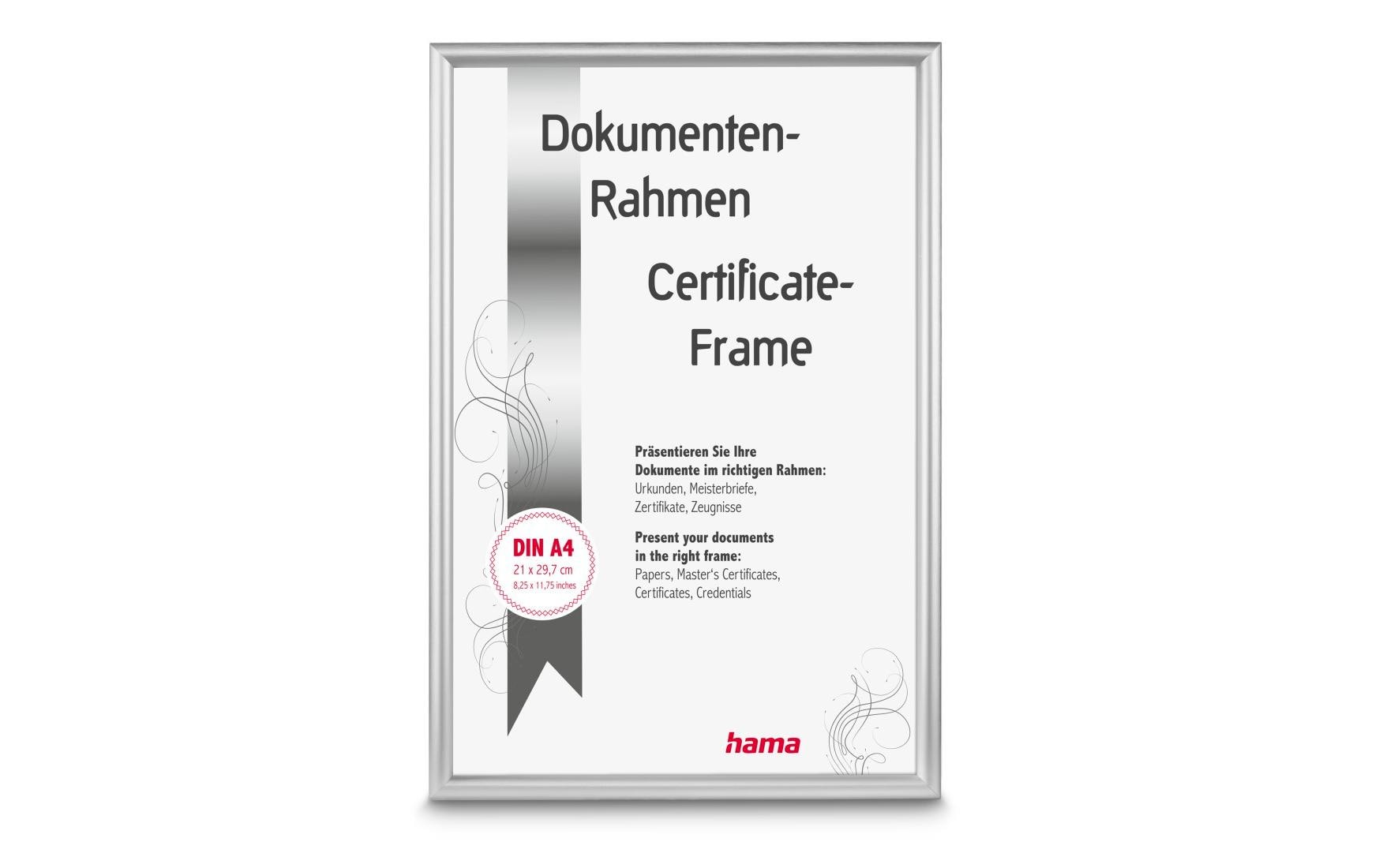 Hama Bilderrahmen Detroit für Dokumente A4, Silber