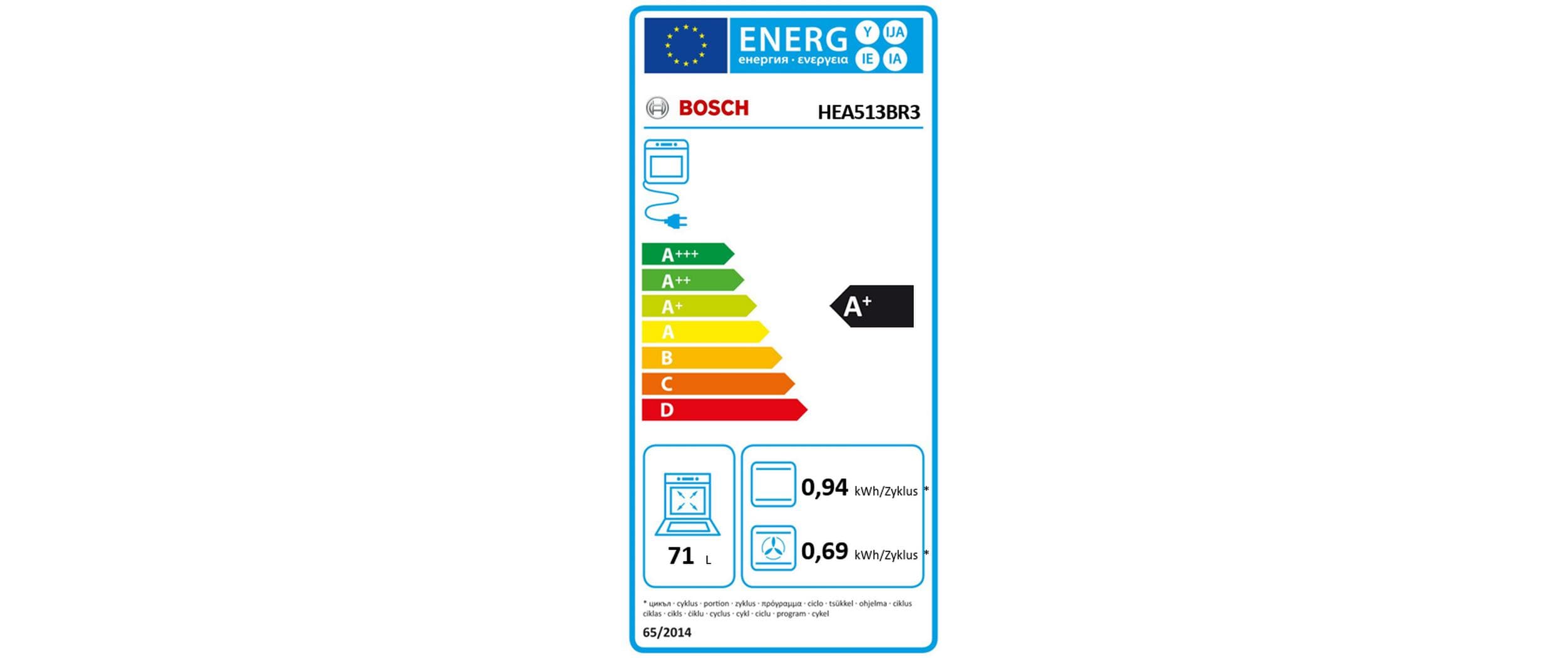 Bosch Einbaubackofen Serie 4 HEA513BR3 Schwarz/Silber A+
