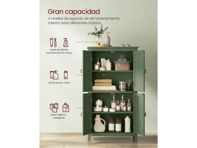 VASAGLE Kommode Bathroom Cabinet, 60 x 110 cm, Waldgrün VASAGLE Kommode Bathroom Cabinet, 60 x 110 cm, Waldgrün