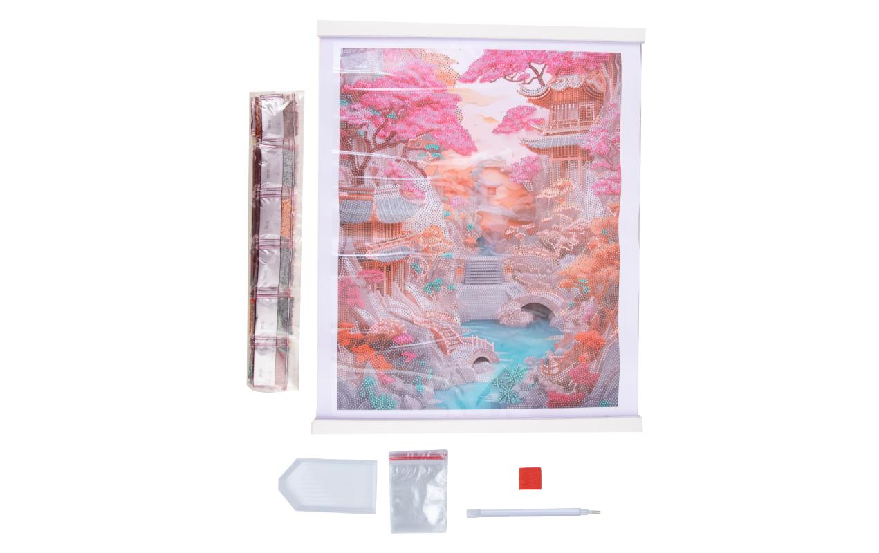 CRAFT Buddy Bastelset Crystal Art Scroll Cherry Blossom Bliss