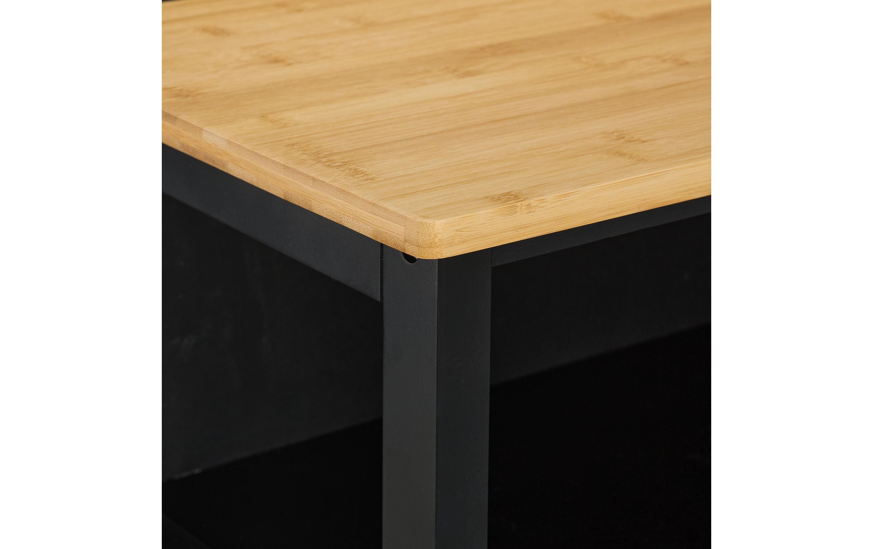 relaxdays Küchenwagen mit Weinregal 80 x 65 x 35 cm, Schwarz