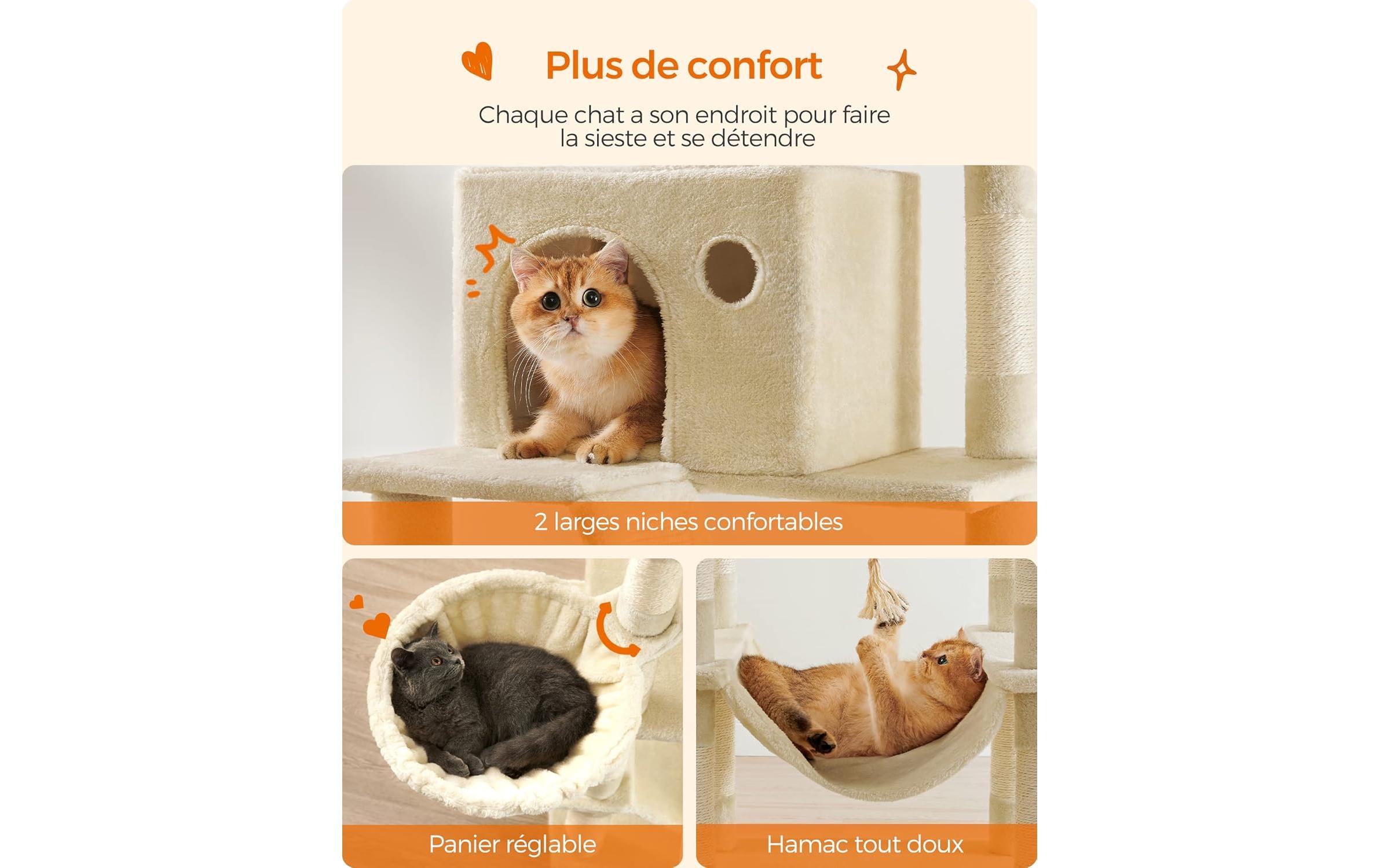 Feandrea Kratzbaum sandbeige 60 x 50 x 206 cm