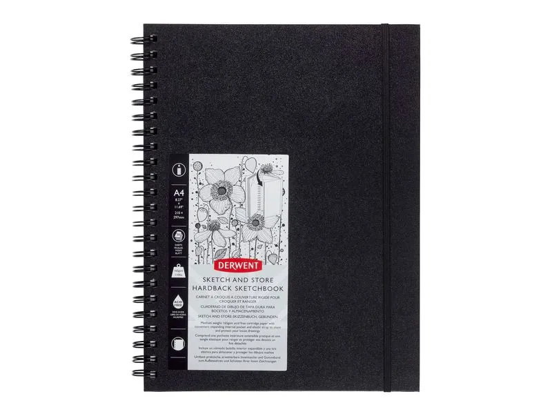 Derwent Sketch & Store Hardcover Skizzenbuch, DIN-A4, 56 Blatt