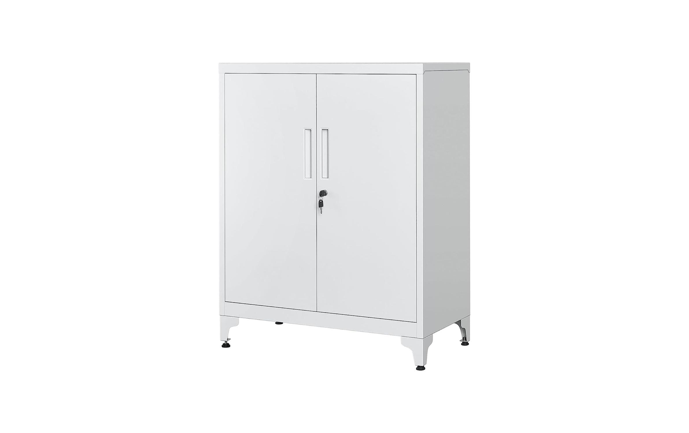 Songmics Metall-Lagerschrank 40 x 80 x 90 cm, Weiss