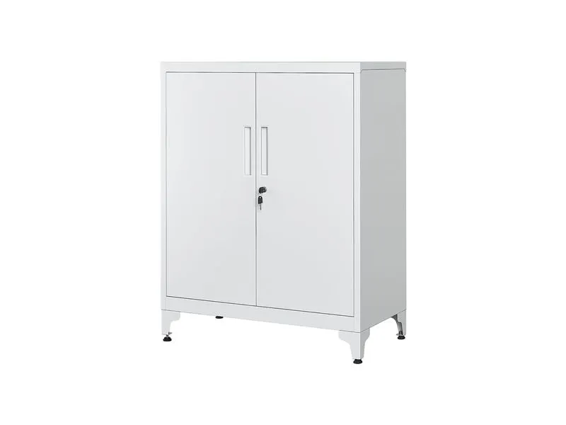 Songmics Metall-Lagerschrank 40 x 80 x 90 cm, Weiss