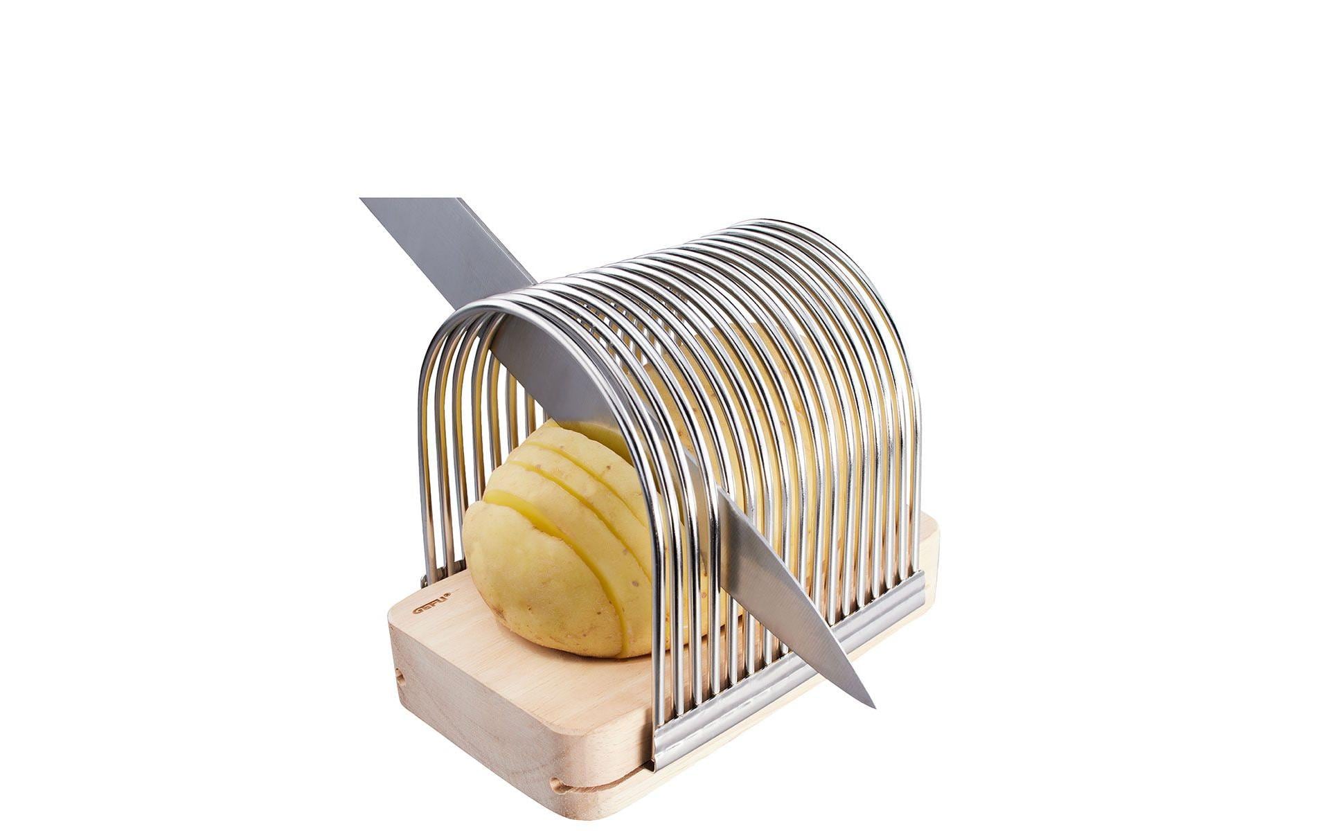 GEFU Fächerkartoffel-Schneider Hassel Silber/Braun