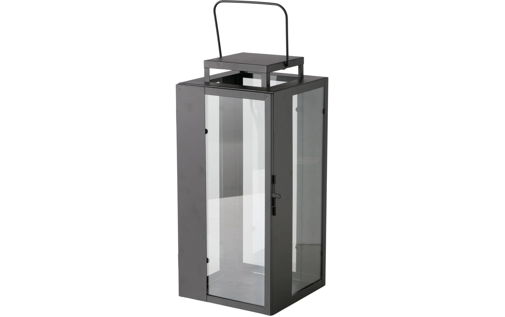 Boltze Laterne Ironedge 2-teilig, Schwarz/Transparent