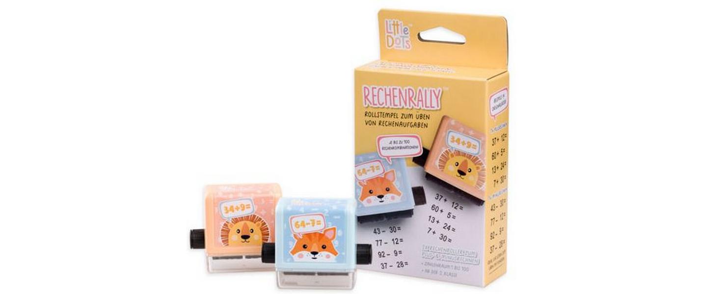 Trodat Little Dots Rechenrally Plus und Minus Zahlen Rollstempel