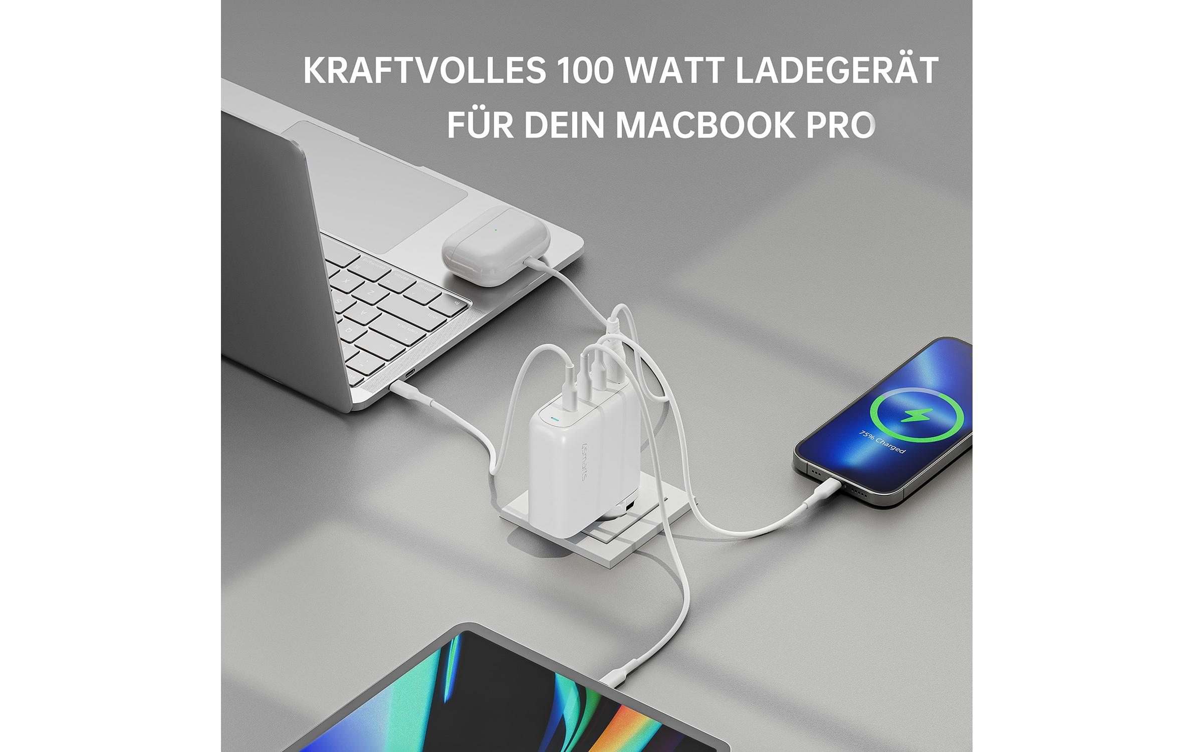 4smarts Ladegerät GaN Flex Pro 100W 3 USB-C+1 USB-A Travel Edition 4smarts Ladegerät GaN Flex Pro 100W 3 USB-C+1 USB-A Travel Edition