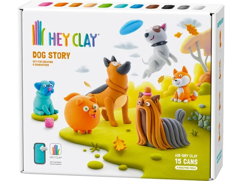 Max Bersinger Knetspielzeug Hey Clay Hunde 15 Dosen