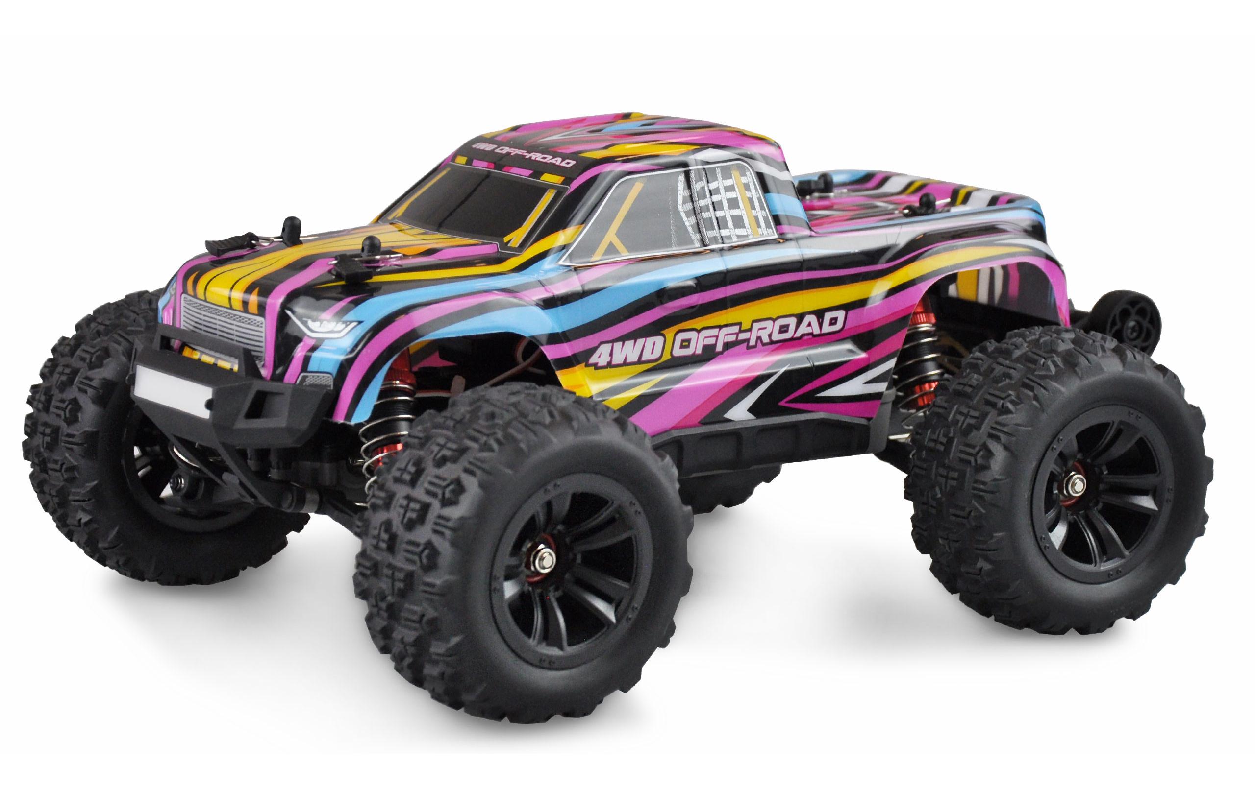Amewi Monster Truck Hyper GO Brushless 4WD, Blau/Rot, 1:16, RTR
