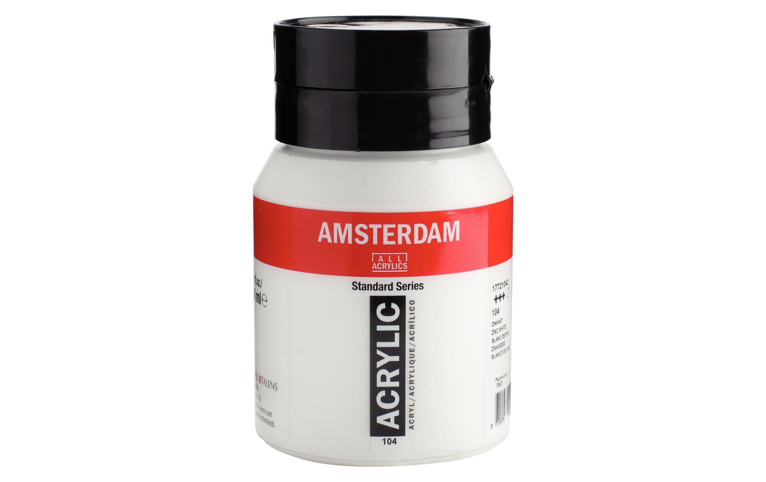 Amsterdam Acrylfarbe Standard 104 Zinkweiss halbtransparent, 500 ml Amsterdam Acrylfarbe Standard 104 Zinkweiss halbtransparent, 500 ml