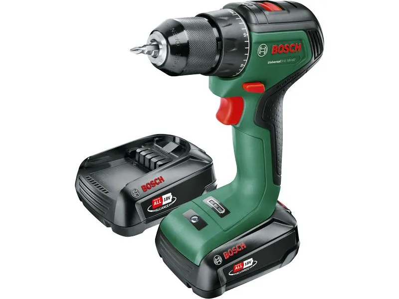 Bosch Akku-Bohrschrauber UniversalDrill 18 V-60 2 x 2,0-Ah-Akku