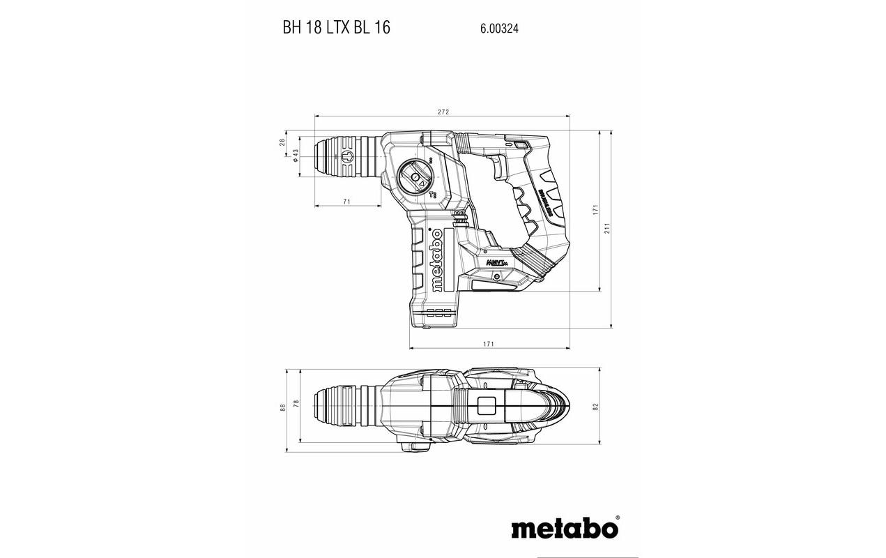 Metabo Akku-Maschinen Set BS 18 LT BL + BH 18 LTX BL 16