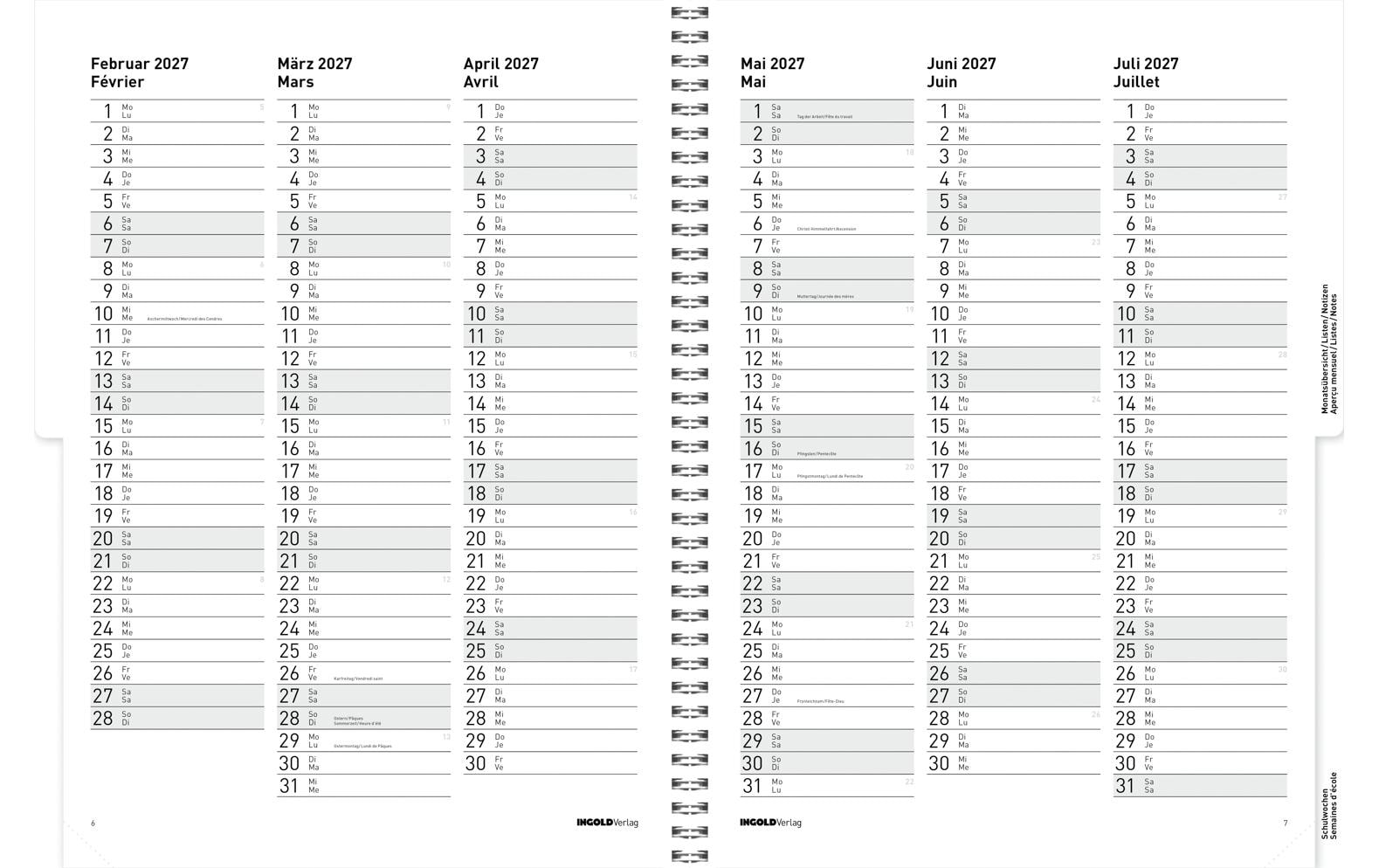 ingold-biwa Agenda Edition flower Spiral 2026/27