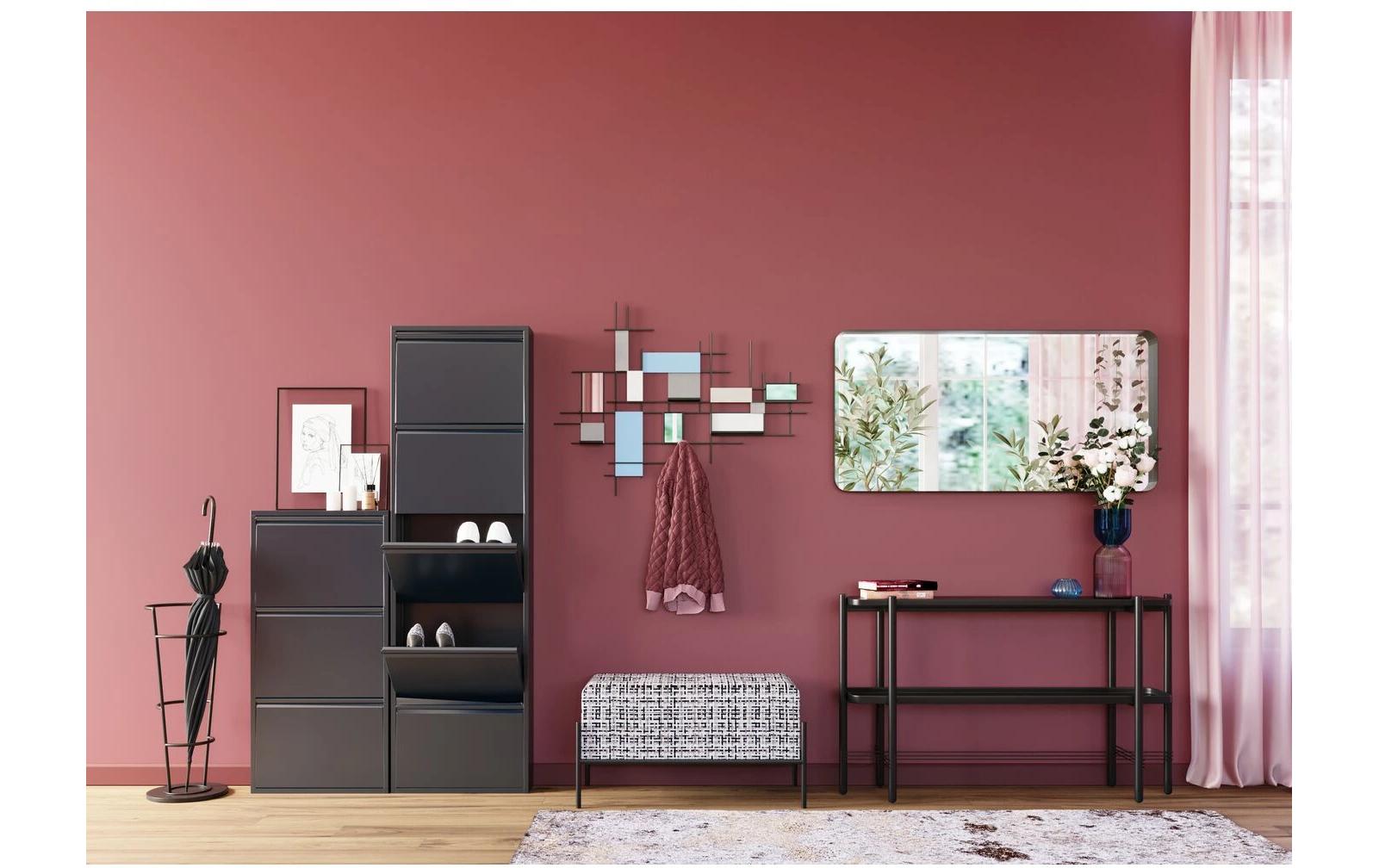 Kare Sitztruhe Buttons Storage B&W Klein, 80 cm, Grau